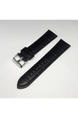 Siyah Croco Bombeli Deri Saat Kayışı Kordonu 22x20 22mm thumbnail 1
