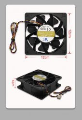 120mm soğutma fanı 120x120x38MM 4 pin Pwm li 12 volt - 3