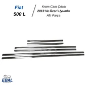 Fiat 500L Krom Cam Çıtası 6 Parça 2013 ve Sonrası Paslanmaz Çelik thumbnail 5