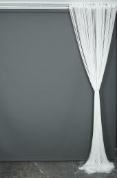 İP PERDE İNCE ZİNCİR KIRIK BEYAZ RENK 300 x 280 CM - 9