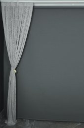 MİKRO MODEL GRİ RENK TEK KANAT Pileli Fon Perde 75*260 cm - 4