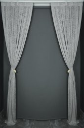 MİKRO MODEL GRİ RENK TEK KANAT Pileli Fon Perde 75*260 cm - 6