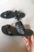 3004 Topukla Kadın Hakiki Deri Bodrum Sandalet - 11