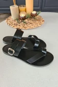 3004 Topukla Kadın Hakiki Deri Bodrum Sandalet - 5