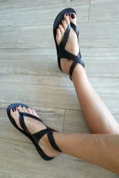 004 5094 Topukla Kadın Hakiki Deri Bodrum Sandalet - 2