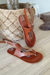 004 5094 Topukla Kadın Hakiki Deri Bodrum Sandalet - 6