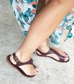 2052 Topukla Kadın Hakiki Deri Bodrum Sandalet - 1