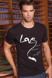 Berrak Erkek Love Baskılı T Shirt 1037 - 1