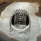 Osmanlı Devleti Armalı Akik Taşlı 925 Gümüş Erkek Yüzük thumbnail 10