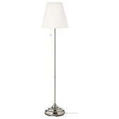 Yer Lambası Abajur,IKEA Beyaz-Metal Gümüş Rengi MeridyenDukkan Masa Lambası 155 cm 100 W Lambader - 1