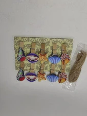 Mini Mandal 10 lu Ahşap Tasarımlı Dekoratif Fotoğraf Mandalı İp Hediyeli - 2