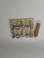 Mini Mandal 10 lu Ahşap Tasarımlı Dekoratif Fotoğraf Mandalı İp Hediyeli - 4