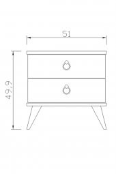 Evimse Viola Consept Komidin / Şifonyer 2 Çekmece Gümüş - 4