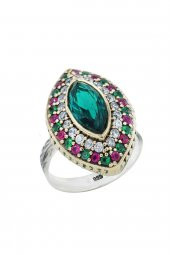 Midyat Serisi Açık Renkli Akuamarin Taşlı Ayarlanabilir Otantik Yüzük thumbnail 1