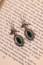 Midyat Serisi Açık Renkli Akuamarin Taşlı Gümüş Kadın Otantik Küpe thumbnail 2