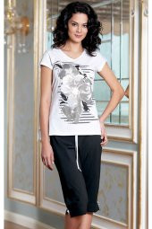 Kadın Yazlık Kaprili  Pijama 21501 - 1