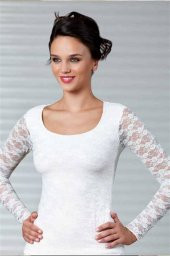 Kadın Tüllü Uzun Kol Body B357 - 1