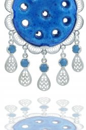 925 Ayar Mardin Midyat Gümüş Süryani Gözü Kolye - 2