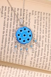 925 Ayar Mardin Midyat Gümüş Süryani Gözü Kolye - 6