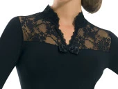 Geniş Dantelli Patlı Uzun Kollu Elestan Bluz  2176 - 2