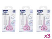 Chicco Bebek Tırnak Makası - Paslanmaz Çelik - Pembe - 3 Adet - 1