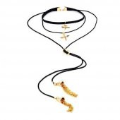 Altın Kaplama Yusufcuk Üçlü Choker Kolye thumbnail 1