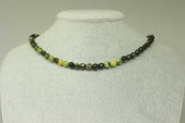 Peridot (Zebercet) Taşı Koyu Renk Faset Kesim Kolye (Klipsli) - 1