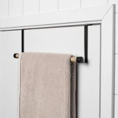 Huş Banyo Havluluk 51 Cm MeridyenDukkan Siyah Renk Huş Banyo Aksesuar Havlu Askısı - 2