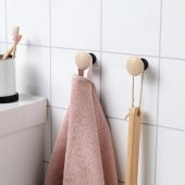 Huş 2 Li Banyo Duvar Askısı MeridyenDukkan Siyah Renk Huş Banyo Aksesuar Havlu Askısı - 2