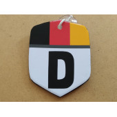 Dekor Levha D Logosu Vantuzlu (10X7,5CM) Almanya Arması Logosu Cam Süsü, Asma Süs - 1