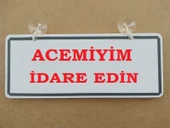 Dekor Plaka Beyaz - ACEMİYİM İDARE EDİN (26X11CM) Vantuzlu Dekor Plaka, DEKOR LEVHA thumbnail 1
