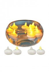 Mum Tealight Led Işıklı Pilli Suda Yüzen Model 4cm Pk:12 - 1