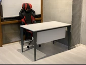 Uzay Ofis Lotus Çalışma Masası - Beyaz-Antrasit thumbnail 7