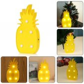 3D Led Işıklı  Ananas Masa Duvar Gece Lambası Ücretsiz Kargo - 3