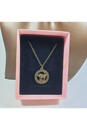 Bronz Renk 22mm Boğa Burcu Figürlü Kolye - 2