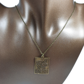 Bronz Renk 30mm Van Gogh Sunflower Figürlü Kolye thumbnail 1