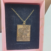 Bronz Renk 30mm Van Gogh Sunflower Figürlü Kolye thumbnail 2