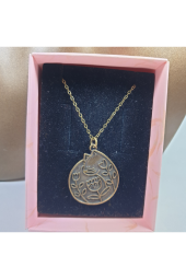 Bronz Renk 30mm Fairycore Çiçek Figürlü Kolye - 1