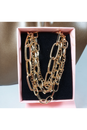 Gold Renk 5 Katmanlı Gerdanlık Kolye-35cm-40cm-45cm thumbnail 2