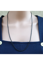 Siyah Renk Burgu Zincir Kolye-60cm thumbnail 1