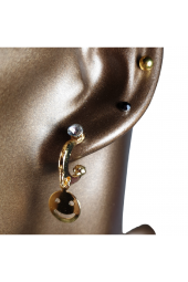 Gold Renk Emoji-Kız Temalı 6lı Küpe Seti - 1