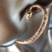 Gold Renk Yılan Küpe - 1