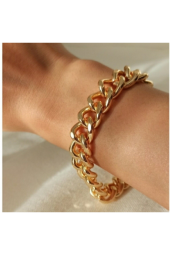 Gold Renk Kalın Zincir Bileklik-21cm - 2