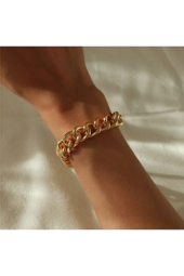 Gold Renk Kalın Zincir Bileklik-21cm - 3
