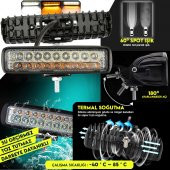 18 Led 54 W 3 Modlu Turuncu Beyaz Flaşlı Gündüz Ledi Offroad - 2