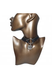 Halkalı Tarot Güneş Figürlü Gotik Suni Deri Choker - 1