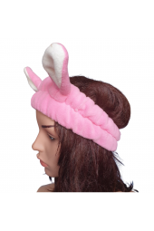 TAVŞAN KULAK SAÇ BANDI-PEMBE-BEYAZ - 2