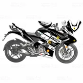 Bajaj Pulsar RS 200 Ferrari Design Siyah Sticker Set - 1