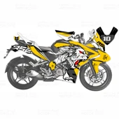 Bajaj Pulsar RS 200 Tiger Design Sarı Sticker Set - 1