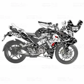 Bajaj Pulsar RS 200 Tiger Camo Design Sticker Set - 1
